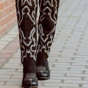 Liberty Black Womens Black Nobuck Alyssa Tall Boots